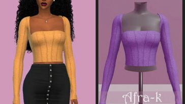 Samantha exposed seams top by akaysims at TSR