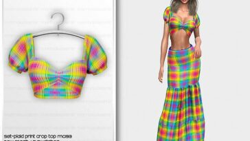 Set-Plaid Print Crop Top MC193 by mermaladesimtr at TSR