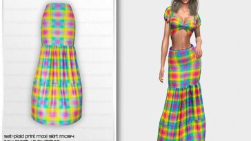 Set- Plaid Print Maxi Skirt MC194 by mermaladesimtr at TSR