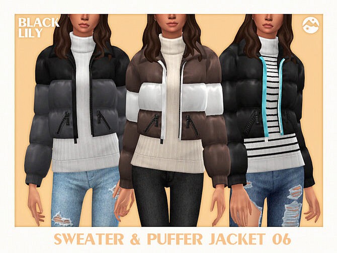 Sweater & Puffer Jacket 06 by Black Lily at TSR