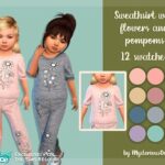 Sweatshirt with flowers and pompoms by MysteriousOo at TSR