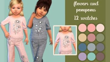 Sweatshirt with flowers and pompoms by MysteriousOo at TSR