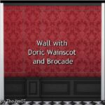 Wall with Doric Wainscot and Brocade by TheJim07 at Mod The Sims 4