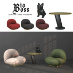 Big Boss Set: armchair, table & sculpture at Leo Sims