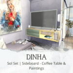 Sol Set: Sideboard, Coffee Table & Paintings (P) at Dinha Gamer