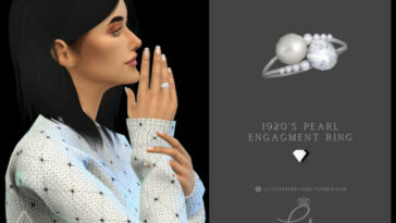 1920’s Pearl Engagement Ring by Glitterberryfly at TSR