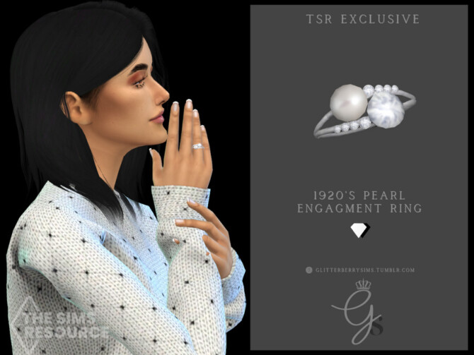 1920’s Pearl Engagement Ring by Glitterberryfly at TSR