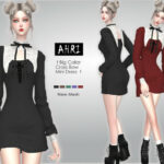 AHRI Big Collar Dress by Helsoseira at TSR