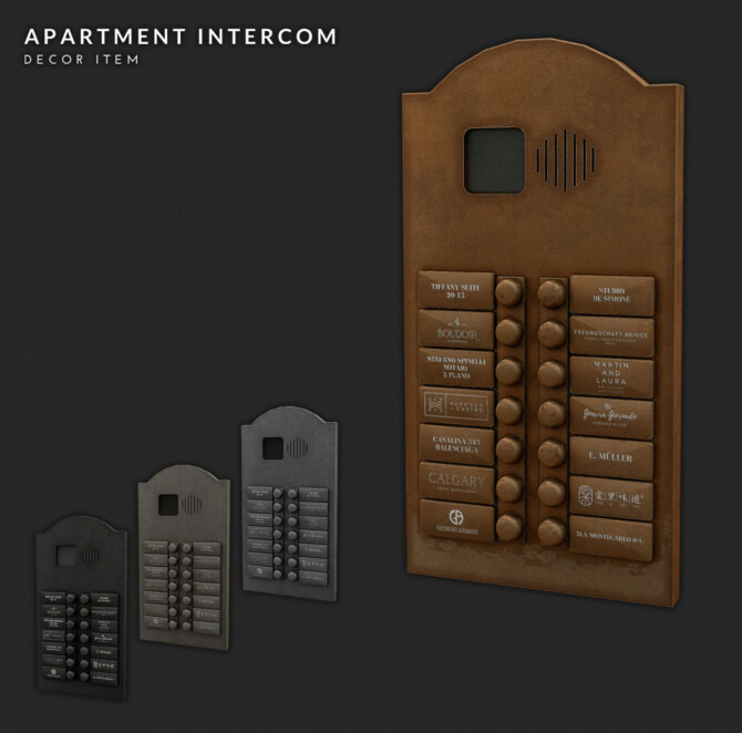 APARTMENT INTERCOM & LUXURY BRAND BELL PLAQUE at AggressiveKitty