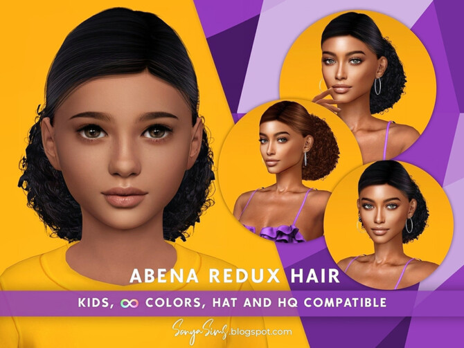 Abena Hair REDUX KIDS by SonyaSimsCC at TSR