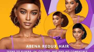 Abena Hair REDUX by SonyaSimsCC at TSR