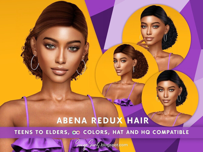 Abena Hair REDUX by SonyaSimsCC at TSR