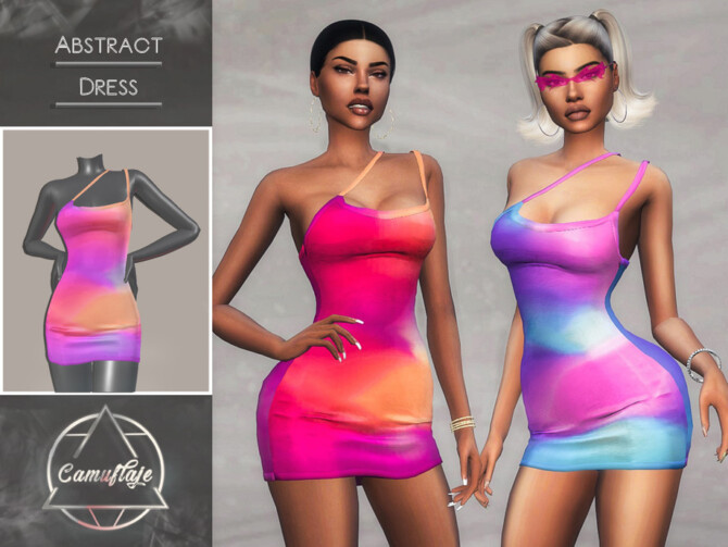 Abstract Short Dress by Camuflaje at TSR