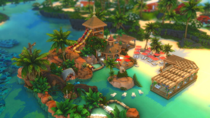 Adorable Beach Waterpark 50×50 by bradybrad7 at Mod The Sims 4