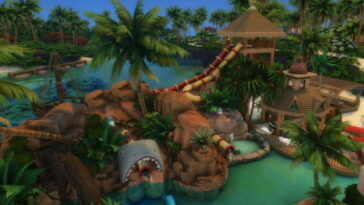 Adorable Beach Waterpark 50×50 by bradybrad7 at Mod The Sims 4