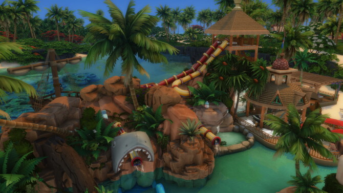 Adorable Beach Waterpark 50×50 by bradybrad7 at Mod The Sims 4