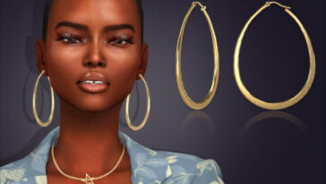 Alora Oval Hoop Earrings by feyona at TSR