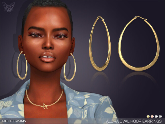 Alora Oval Hoop Earrings by feyona at TSR