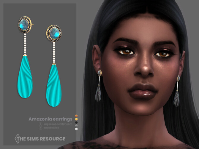 Amazonia earrings by sugar owl at TSR