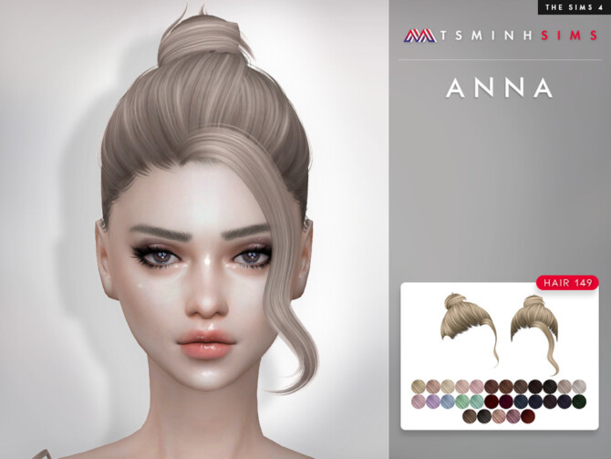 Anna Hair 149 by TsminhSims at TSR