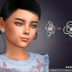 Annette Flower Pearl Earrings For Kids by feyona at TSR