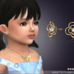 Annette Flower Pearl Earrings For Toddlers by feyona at TSR