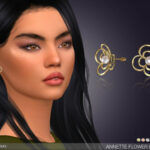 Annette Flower Pearl Earrings by feyona at TSR