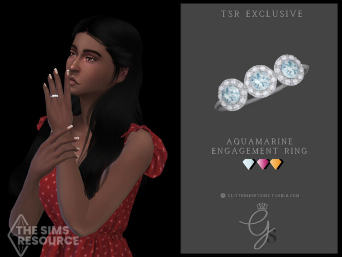 Aquamarine Engagement Ring by Glitterberryfly at TSR