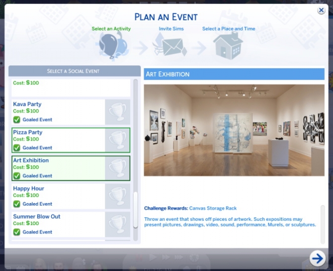 Art Exhibition event at Kiara’s Sims 4 Blog