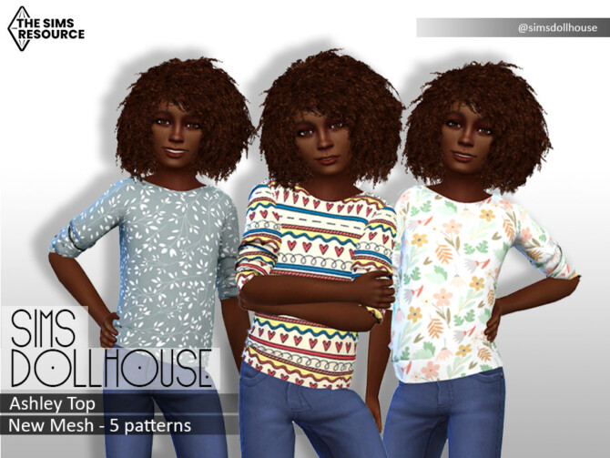 Ashley Top (Child) Patterns Version by SimsDollhouse at TSR