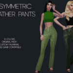 Asymmetric Leather Pants by linavees at TSR