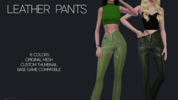 Asymmetric Leather Pants by linavees at TSR