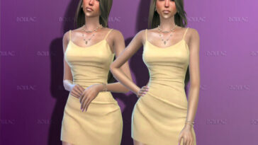 Asymmetric Skirt Mini Dress DO171 by D.O.Lilac at TSR