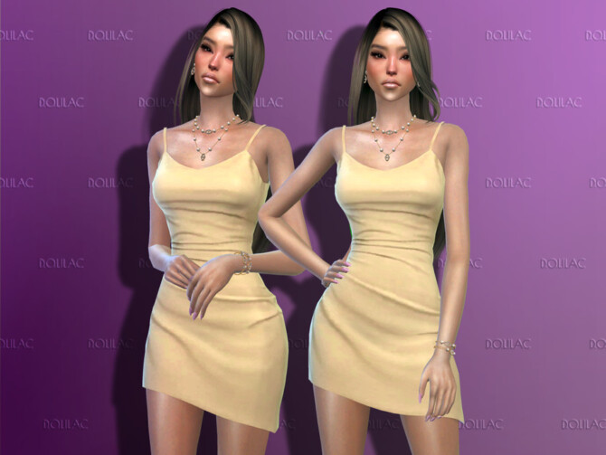 Asymmetric Skirt Mini Dress DO171 by D.O.Lilac at TSR