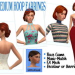 BG MEDIUM HOOP EARRINGS at Sims4Sue