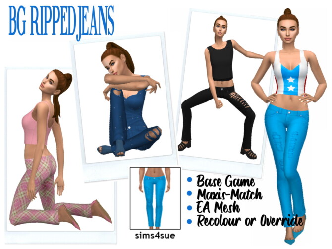 BG RIPPED JEANS at Sims4Sue