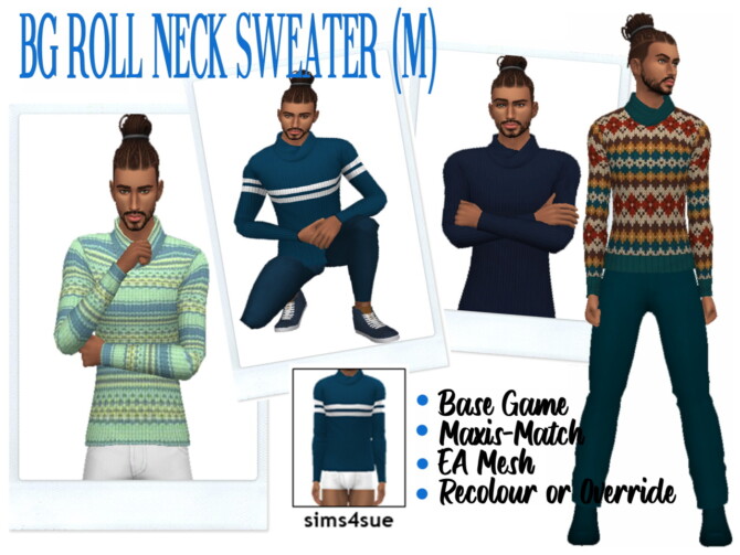 BG ROLL NECK SWEATER (M) at Sims4Sue