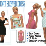 BG SHORT SLEEVED DRESS at Sims4Sue