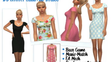 BG SHORT SLEEVED DRESS at Sims4Sue