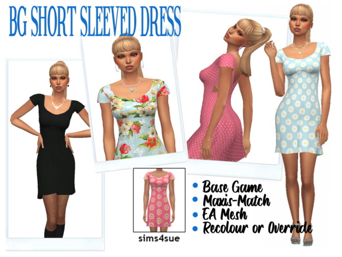 BG SHORT SLEEVED DRESS at Sims4Sue