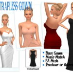 BG STRAPLESS GOWN at Sims4Sue