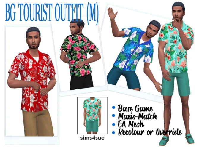 BG TOURIST OUTFIT (M) at Sims4Sue