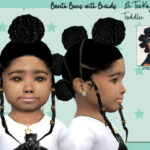 Bantu Buns with side Braids TODDLER by drteekaycee at TSR