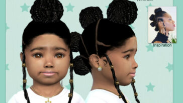 Bantu Buns with side Braids TODDLER by drteekaycee at TSR