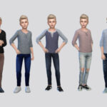 Basic Henley Shirt Boys by McLayneSims at TSR