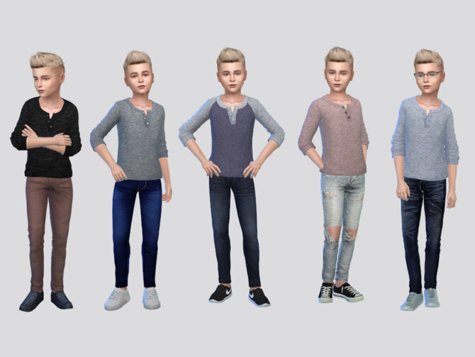 Basic Henley Shirt Boys by McLayneSims at TSR