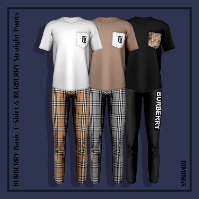 Basic T-Shirt & Straight Pants at RIMINGs