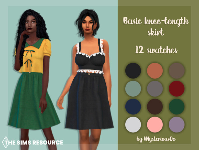 Basic knee-length skirt by MysteriousOo at TSR