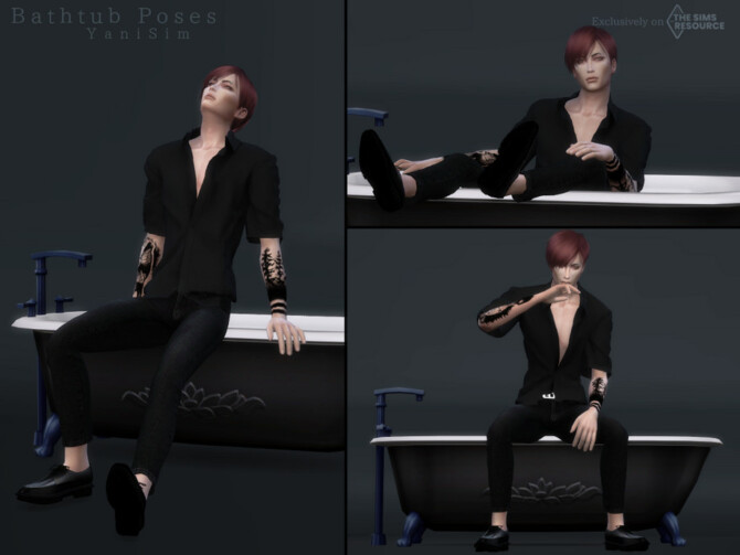 Bathtub Poses by YaniSim at TSR