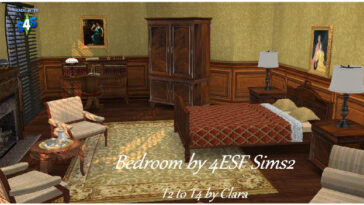 Bedroom by 4ESF ts2 to ts4 by Clara at All 4 Sims